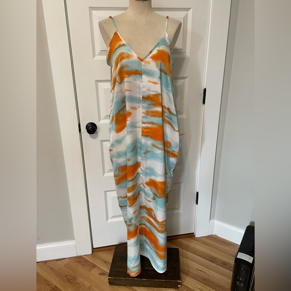 Silky watercolor maxi w/ pockets - Picture 8 of 9